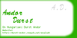 andor durst business card